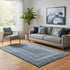 5' X 8' Blue And Gray Geometric Washable Area Rug With UV Protection