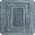 8' Blue And Gray Geometric Washable Round Rug With UV Protection
