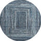 8' Blue And Gray Geometric Washable Round Rug With UV Protection
