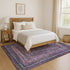 8' X 10' Purple And Gray Geometric Washable Area Rug With UV Protection