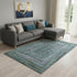 8' X 10' Teal And Brown Geometric Washable Area Rug With UV Protection