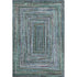 8' X 10' Teal And Brown Geometric Washable Area Rug With UV Protection