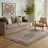 5' X 8' Terra Cotta And Beige Geometric Washable Area Rug With UV Protection