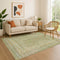 9' X 12' Artichoke Green And Blue Geometric Washable Area Rug With UV Protection