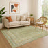 9' X 12' Artichoke Green And Blue Geometric Washable Area Rug With UV Protection