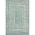 8' X 10' Teal And Ivory Geometric Washable Area Rug With UV Protection