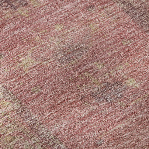 5' X 8' Blush And Beige Oriental Washable Area Rug With UV Protection