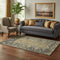 5' X 8' Brown And Charcoal Oriental Washable Area Rug With UV Protection