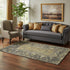 5' X 8' Brown And Charcoal Oriental Washable Area Rug With UV Protection