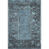 8' X 10' Blue And Charcoal Oriental Washable Area Rug With UV Protection