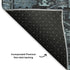 8' X 10' Blue And Charcoal Oriental Washable Area Rug With UV Protection