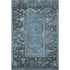 8' X 10' Blue And Charcoal Oriental Washable Area Rug With UV Protection