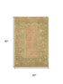 5' X 8' Coral And Gold Oriental Washable Area Rug With UV Protection