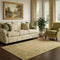 5' X 8' Coral And Gold Oriental Washable Area Rug With UV Protection