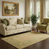 5' X 8' Coral And Gold Oriental Washable Area Rug With UV Protection