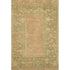 5' X 8' Coral And Gold Oriental Washable Area Rug With UV Protection