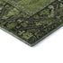 8' Olive Green And Charcoal Oriental Washable Round Rug With UV Protection
