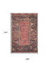 9' X 12' Salmon And Charcoal Oriental Washable Area Rug With UV Protection