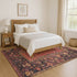 9' X 12' Salmon And Charcoal Oriental Washable Area Rug With UV Protection