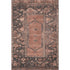 5' X 8' Terra Cotta And Charcoal Oriental Washable Area Rug With UV Protection