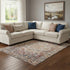 8' X 10' Copper Gray And Ivory Oriental Washable Area Rug With UV Protection