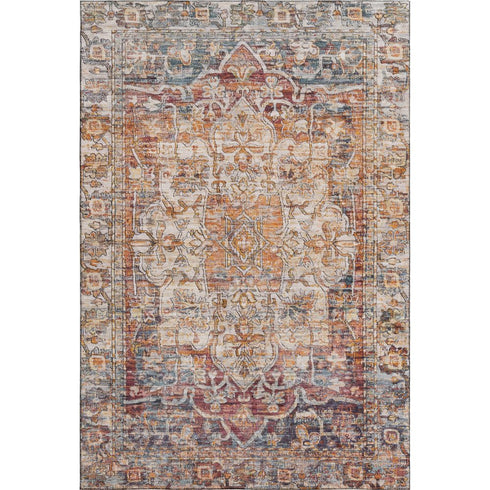 8' X 10' Copper Gray And Ivory Oriental Washable Area Rug With UV Protection