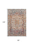 8' X 10' Copper Gray And Ivory Oriental Washable Area Rug With UV Protection