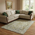 8' X 10' Pewter Gold And Ivory Oriental Washable Area Rug With UV Protection