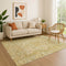 8' X 10' Tan Gold And Ivory Oriental Washable Area Rug With UV Protection