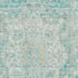 5' X 8' Teal Ivory And Beige Oriental Washable Area Rug With UV Protection
