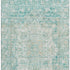 5' X 8' Teal Ivory And Beige Oriental Washable Area Rug With UV Protection