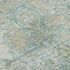 8' Teal Ivory And Beige Oriental Washable Round Rug With UV Protection