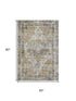 5' X 8' Brown Gray And Silver Oriental Washable Area Rug With UV Protection