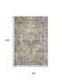 8' X 10' Brown Gray And Silver Oriental Washable Area Rug With UV Protection