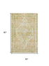 5' X 8' Gold And Ivory Oriental Washable Area Rug With UV Protection