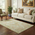 5' X 8' Gold And Ivory Oriental Washable Area Rug With UV Protection