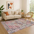 8' X 10' Rust Gray And Gold Oriental Washable Area Rug With UV Protection