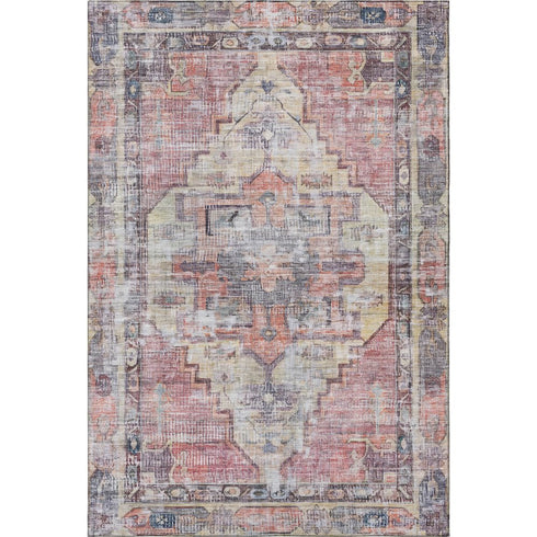 8' X 10' Rust Gray And Gold Oriental Washable Area Rug With UV Protection