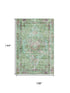 9' X 12' Artichoke Green Lavender And Teal Oriental Washable Area Rug With UV Protection