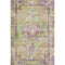 5' X 8' Lime Green Purple And Beige Oriental Washable Area Rug With UV Protection