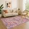 9' X 12' Pink Purple And Blue Oriental Washable Area Rug With UV Protection