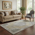 5' X 8' Beige Gray And Charcoal Oriental Washable Area Rug With UV Protection