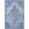 5' X 8' Blue And Gray Oriental Washable Area Rug With UV Protection