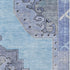 5' X 8' Blue And Gray Oriental Washable Area Rug With UV Protection