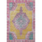 5' X 8' Gold Pink And Teal Oriental Washable Area Rug With UV Protection