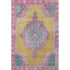 8' X 10' Gold Pink And Teal Oriental Washable Area Rug With UV Protection