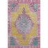 8' X 10' Gold Pink And Teal Oriental Washable Area Rug With UV Protection