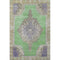 5' X 8' Lime Green Lavender And Brown Oriental Washable Area Rug With UV Protection