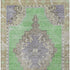 5' X 8' Lime Green Lavender And Brown Oriental Washable Area Rug With UV Protection