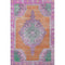 5' X 8' Orange Pink And Green Oriental Washable Area Rug With UV Protection